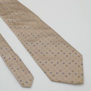 Apt. 9 Tan Blue Geometric Print‎ Silk Tie